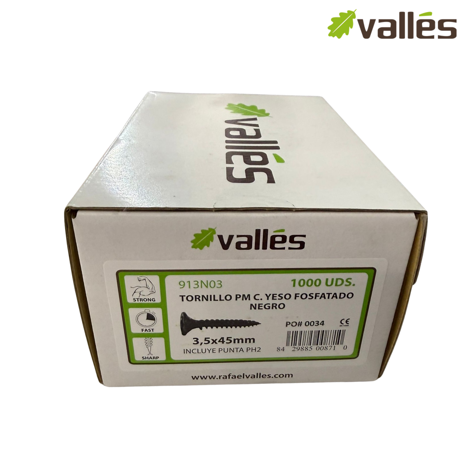 Tornillo PM C.Yeso Fosfatado negro 3.5x45mm (1000ud) - Imagen 2