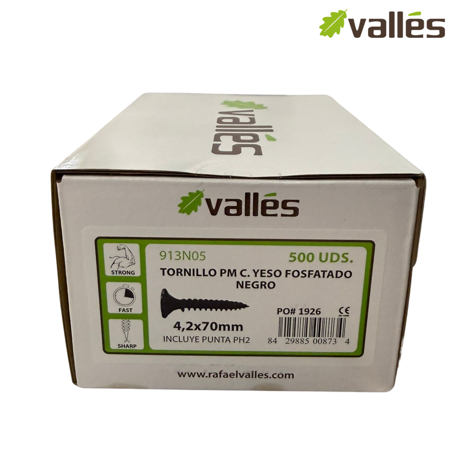 Tornillo PM C. Yeso Fosfatado Negro 4.2X70MM (500ud) - Imagen 2