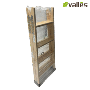 Escalera de madera con 4 peldaños planos + conteras