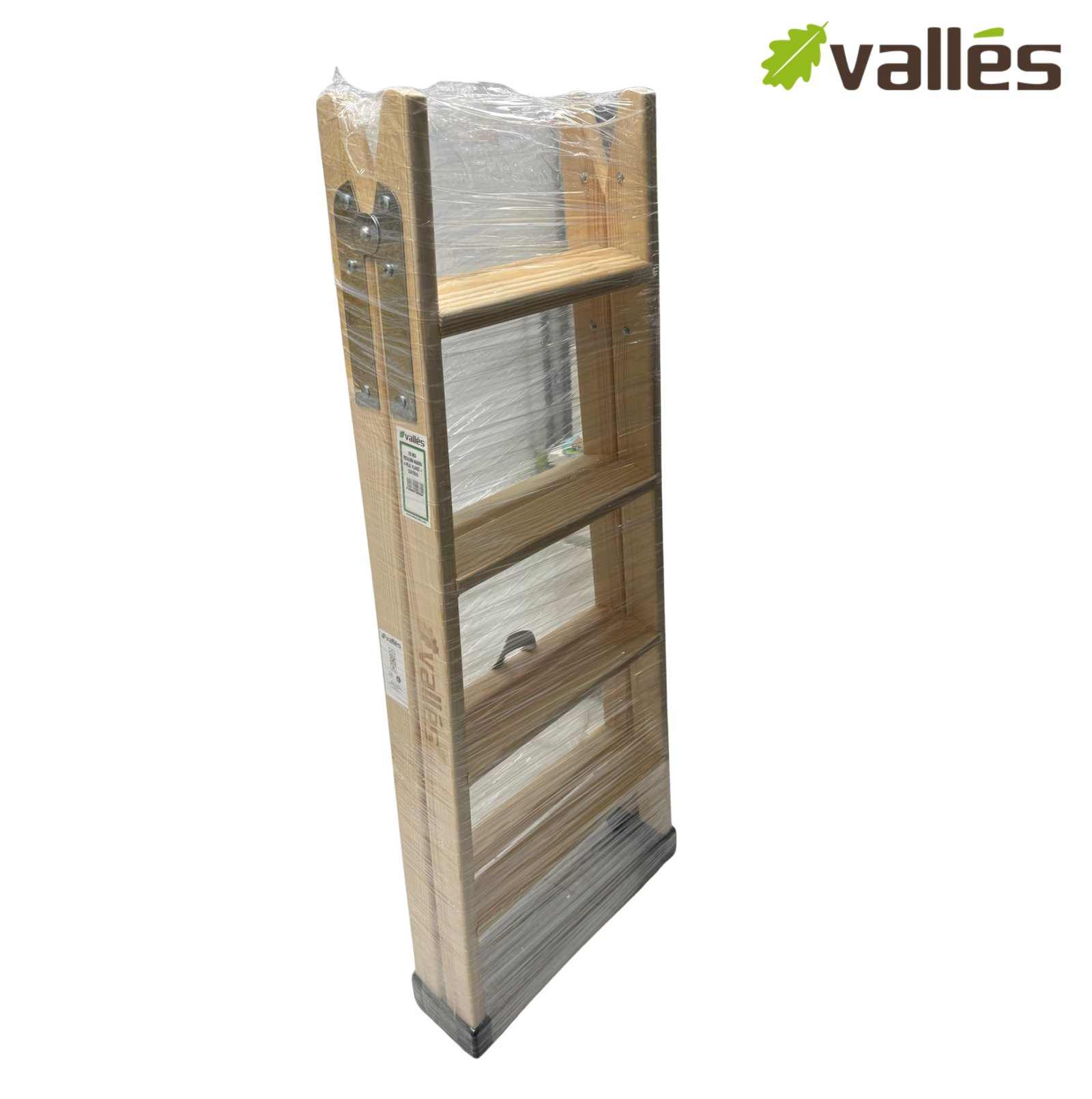 Escalera de madera con 4 peldaños planos + conteras