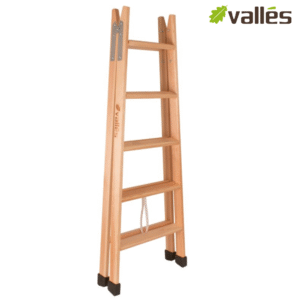Escalera de madera con 5 peldaños planos + conteras