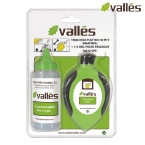 Tiralíneas de plástico bimaterial de 30 metros + 115 g de polvo trazador