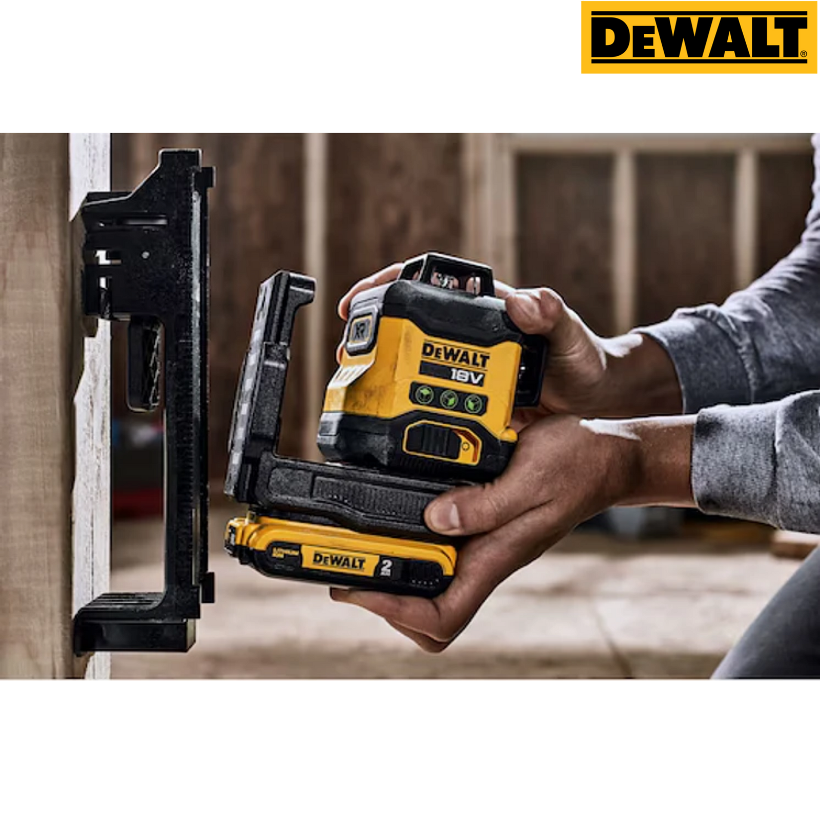 Nivel láser verde de 3 líneas 360 + cargador + batería 2ah - Imagen 5